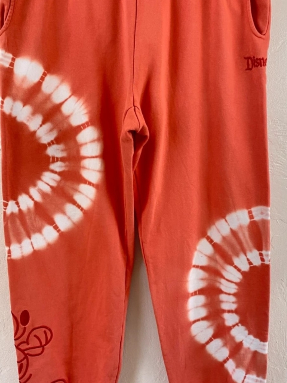 Disney Coral Tie-Dye Joggers with White Accents